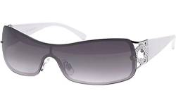 Sonnenbrille Monoscheiben Brille Damen Herren Sonnenbrillen Retro B551 Weiß von BEZLIT
