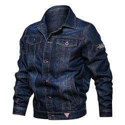 BFSGBFNTMD Neue LäSsige Jeansjacke FüR Herren Tough Guy Plus Size Multi Pocket Revers Jacket von BFSGBFNTMD