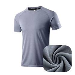 Mesh Ice Silk T-Shirt Herren Sommer Elastisch Kurzarm Schnelltrocknend Atmungsaktiv Sport Freizeit von BFSGBFNTMD