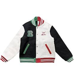 Ranboo Fashion New Varsity Jacket DreamTeam SMP Merch-Knöpfe Hoodies Winter Herren Damen Sweatshirt Hoodies, merhfarbig, 32 von BGELAI