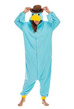 BGOKTA Onesie Pyjama Animal Costume Cosplay Unisex-Erwachsene Herbst und Winter Platypus Tier Pyjama,LTY117,XL von BGOKTA