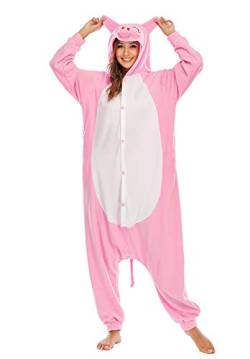 BGOKTA Onesie Pyjama Schwein Costume Cosplay Unisex-Erwachsene Herbst und Winter Tier Pyjama,LTY53,L von BGOKTA