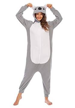 BGOKTA Onesie Tier Damen Sleepwear Erwachsene Hoodie Cosplay Tier Jumpsuit Koala Pyjamas Tieroutfit, LTY54,L von BGOKTA