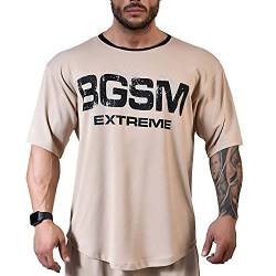 BGSM Extreme Sportswear Ragtop Rag Top Gym Fitness Sport T-Shirt Fitness Bodybuilding Herren halbarm 3311 Camel XXL von BGSM