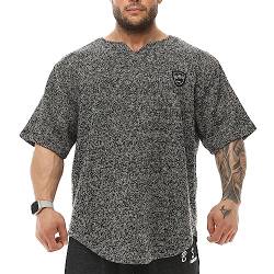 BGSM Sportswear Ragtop Rag Top T-Shirt Bodybuilding Herren halbarm 3345 schwarz 4XL von BGSM