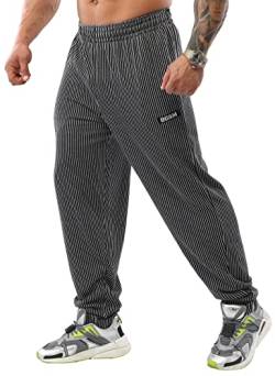 Herren Baggy Sweatpants, Loose Fit Gym Workout Pants with Pockets, Abisoliert, Groß von BGSM