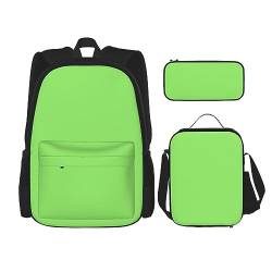 Taschen-Rucksack, Crossbody-Lunch-Tasche, Stifttaschen-Set – robust, langlebig, modisch, leicht und geräumig, einfarbig, hellgrünes Muster, Schwarz , Einheitsgröße von BHCASE