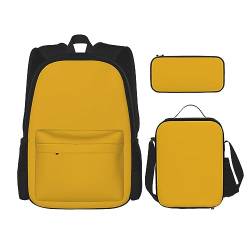 Taschen-Rucksack, Crossbody-Lunch-Tasche, Stifttaschen-Set – robust, langlebig, modisch und leicht, senfgelbe Drucke, Schwarz , Einheitsgröße von BHCASE