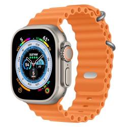 Ocean Armband, kompatibel mit Apple Watch Ultra 49 mm, 45 mm, 44 mm, 42 mm, für Damen und Herren, verstellbares Silikonband mit Metallschnalle für Apple Watch Ultra 2 1, iWatch Serie 9, 8, 7, 6, 5, 4, von BHUIJIC