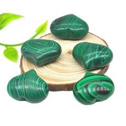 BIANMTSW Liebe Herz Form Kristall Steine ​​Natürliche Quarz Edelsteine ​​Anhänger Hause Handgemachte DIY Schmuck Zubehör Geschenke Voller Textur (Color : Malachite, Size : One Size) von BIANMTSW