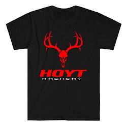 BIAOMA Hoyt Archery Bow Logo Symbol Herren Schwarz T-Shirt Lustige T-Shirts für Männer - Unisex 100% Baumwolle Größe S-3XL, Schwarz , 56 von BIAOMA