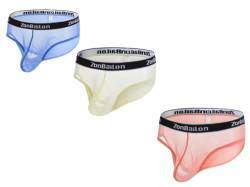 BIATWOWR 3 Packs Boxers Loose Shorts Mens Sexy Mesh See Through Trunks Stretch Breathable Herren Underwear Soft Loose Briefs 2XL von BIATWOWR