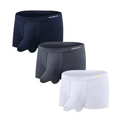 BIATWOWR Dual Pouch Men's Underwear Boxer Trunks Separated Bulge Ball Pouch Boxer Low Rise Enhancing Underwear Briefs von BIATWOWR