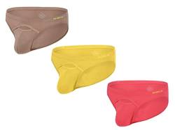 BIATWOWR Herren Bikini-Slip aus Bambusfaser Top Fly Atmungsaktiv Komfortabel Große Pouch Beule Weiche Unterwäsche L von BIATWOWR