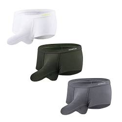 BIATWOWR Men's Boxer Trunks Underwear Separated Bulge Ball Pouch Boxer Low Rise Enhancing Underwear Briefs von BIATWOWR