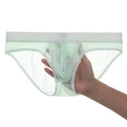BIATWOWR Men's Sexy Underwear Briefs Sheer Separate Testicle Support See-Through Pouch Bulge Enhancing Briefs Stretch Underwear Man von BIATWOWR