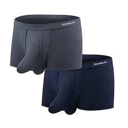 BIATWOWR Men's Underwear Dual Pouch Boxer Trunks Separated Bulge Ball Pouch Boxer Low Rise Enhancing Underwear Briefs von BIATWOWR