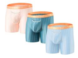 BIATWOWR Mens Herren Unterwäsche Enhancing Pouch Underwear Ice Silk Boxer Shorts Briefs Horizontal Top Open Fly 3-Pack von BIATWOWR