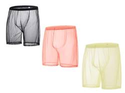 BIATWOWR Mens Sexy See-Through Boxers Underwear Men Loose Lounge Transparent Retroshorts Long Leg Male Trunks 2XL 2 Packs von BIATWOWR