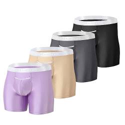 BIATWOWR Purple Briefs Boxers Tagless Underwear Mens Horizontal Fly Men Ultra Breathable Enhancing Pouch von BIATWOWR