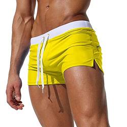 BIBOKAOKE Badehose Herren Kurz Eng Sexy String Schwimm-Slips Badeslip Schwimm-Shorts Stretch Bademode Slips Badepants Schwimmwear Badeshorts Herren Blau Bikini Unterteil Urlaub Surfen Strand Shorts von BIBOKAOKE