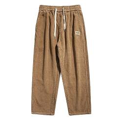 BIBOKAOKE Cordhose Herren Baggy Herbst Winter Corduroy High Waist Baggy Weite Breite Cord Hose Chino Hose Corduroy Gerades Sporthose Bein Hosen Nadelstreifen Streetwear Haremshose von BIBOKAOKE