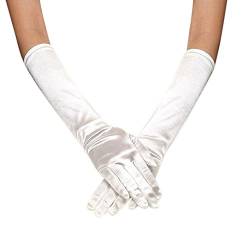 BIBOKAOKE Damen Lang elastische Handschuhe Bridal Evening Party Prom Gloves Elegante Brauthandschuhe Hochzeitskleid Handschuhe Performance Party Fun Handschuhe Damen Satin Lange Handschuhe von BIBOKAOKE