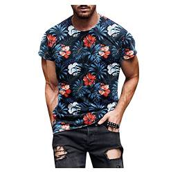 BIBOKAOKE Herren T-Shirt Klassischer Rundhals Kurzarm Fashion Vintage Bedrucktes Shirts Sommer Freizeithemd Basic Regular Fit Crew Neck Kurzarmshirt Dünne Atmungsaktivität Männer T-Shirts von BIBOKAOKE