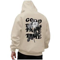 BIBOKAOKE Kapuzenpullover für Herren Y2K Sweatjacke Hoodie Männer mit Backprint Sweatshirt Streetwear Sweatjacke Langarm Kapuzenpulli Frühling Herbst Winter Oberteils Tunika Tops Kapuzenjacke Hoody von BIBOKAOKE