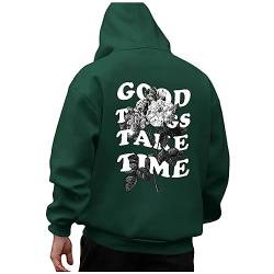 BIBOKAOKE Kapuzenpullover für Herren Y2K Sweatjacke Hoodie Männer mit Backprint Sweatshirt Streetwear Sweatjacke Langarm Kapuzenpulli Frühling Herbst Winter Oberteils Tunika Tops Kapuzenjacke Hoody von BIBOKAOKE