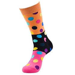 BIBOKAOKE Socken Herren Bunte Wellenpunkt Drucken Mittlere Länge Socken Soft atmungsaktiv Sport Laufsocke Tennissocken Sneaker Fitness Socken Fahrradsocken Casual Wandersocken Haussocken Kleid Socken von BIBOKAOKE