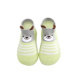 BIBOKAOKE Socken Schuhe Baby Anti Rutsch Socken for Babies Toddlers and Kids Weicher Bodensocken Strick Krabbelschuhe schön Cartoon Ente Muster Sockenschuhe Bequem Babyschuhe Lauflernschuhe, 21 EU von BIBOKAOKE