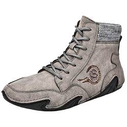 Sneaker Herren Weiß Hoch Bergschuhe Wanderschuhe Rutschfest Leichtathletikschuhe Bootsschuhe Leichte Sommerschuhe Atmungsaktive Handballschuhe Skateschuhe Ultraleicht Outdoorschuhe Leichte Schuhe von BIBOKAOKE