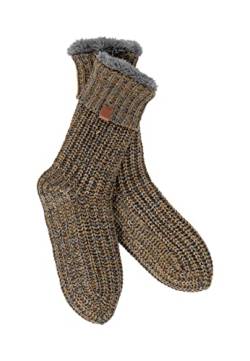 BICKLEY+MITCHELL Men's Multicolor with Faux-Fur Lining 1004-20-11-187 Slipper Sock, Camel Twist, One Size von BICKLEY+MITCHELL