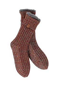 BICKLEY+MITCHELL Men's Multicolor with Faux-Fur Lining 1004-20-11-198 Slipper Sock, Dark RED Twist, One Size von Bickley & Mitchell