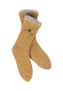 BICKLEY+MITCHELL Women's Super Soft and Cozy with Faux-Fur Lining 2018-20-11-82 Slipper Sock, DK Yellow, One Size von BICKLEY+MITCHELL