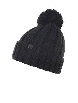 BICKLEY + MITCHELL Women's Cable Knit Pom Womens 2001-21-9-20 Beanie Hat, Black, One Size von Bickley & Mitchell