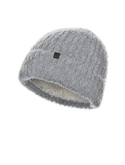 BICKLEY + MITCHELL Women's Knitted Lux Comfy Womens Turncuff with Teddy Lining 2161-01-12-22 Beanie Hat, Grey, One Size von BICKLEY + MITCHELL