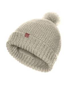 BICKLEY + MITCHELL Women's Soft Knitted Pom Womens with Teddy Lining 2022-01-10-117 Beanie Hat, Linen Twist, One Size von Bickley & Mitchell