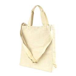 BIDBI Unisex Crossbody Shopper Bag Wiederverwendbare Einkaufstasche (1 Stück), natur, Einheitsgröße, Umhängetasche von BIDBI