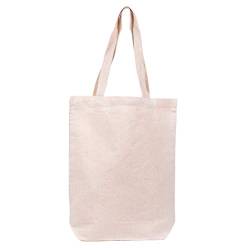 BIDBI Unisex Premium Baumwolle Canvas Shopper Tasche Wiederverwendbare Einkaufstasche (1 Stück), natur, Einheitsgröße, Premium Baumwoll-Leinen-Einkaufstasche von BIDBI