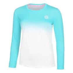 BIDI BADU Damen Crew Gradiant Longsleeve - Aqua, White, Größe:XL von BIDI BADU