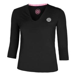 BIDI BADU Damen Crew V-Neck Longsleeve - Black, Größe:M von BIDI BADU