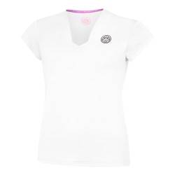 BIDI BADU Damen Crew V-Neck Tee - White, Größe:L von BIDI BADU