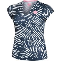 BIDI BADU Fingerprint Printed V-Neck T-Shirt Damen in dunkelblau von BIDI BADU