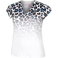 BIDI BADU Leoparty Styles V-Neck T-Shirt Damen in weiß, Größe: S von BIDI BADU