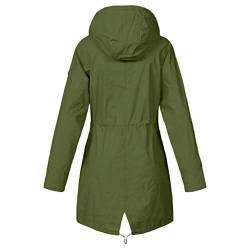 BIEDONGDA Wasserdichte Jacke Damen Wandern Wasserdichte Regenmantel lose Plus Größe Kapuzensolide Jacke Outdoor-Winddicht Damenmantel Winterjacke von BIEDONGDA