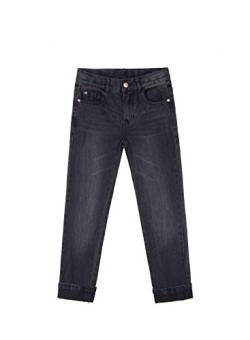 BIENZOE Junge Baumwolle Einstellbare Taille Schlank Schwarz Jeans Hosen 10 von BIENZOE
