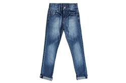 BIENZOE Jungen Baumwolle Einstellbare Taille Schlank Jeans Hosen Denim Blau 6 von BIENZOE