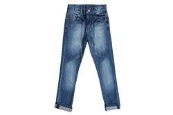 BIENZOE Jungen Baumwolle Einstellbare Taille Schlank Jeans Hosen Denim Blau 7 von BIENZOE